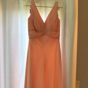 Elegant Peach Special Occasion Gown SZ 12 B2 48” Long